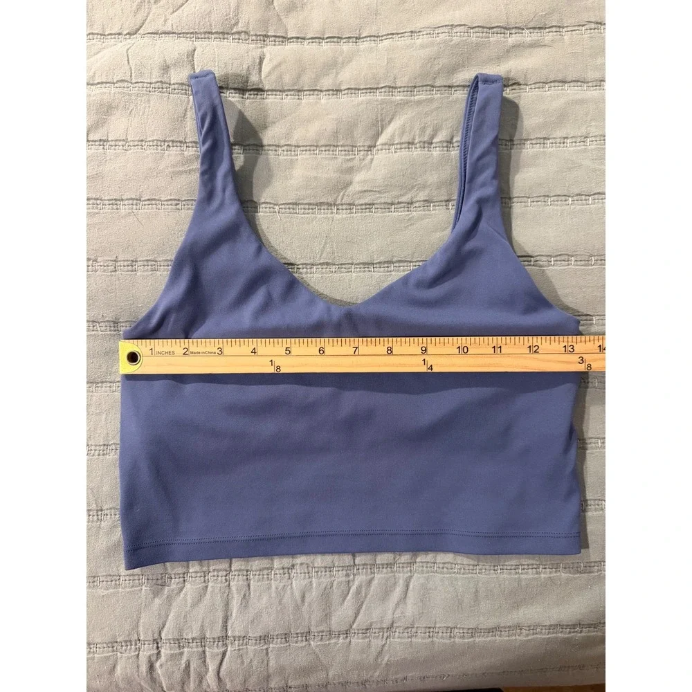 OFFLINE by Aerie Real Me Longline Sports Bra Blue V-Neck Crop Top Medium - Picture 4 of 6